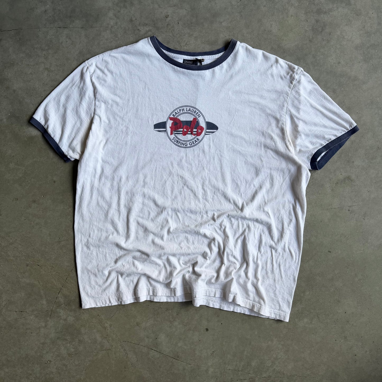 Vintage Polo Ralph Lauren Surfing Gear Ringer Tee