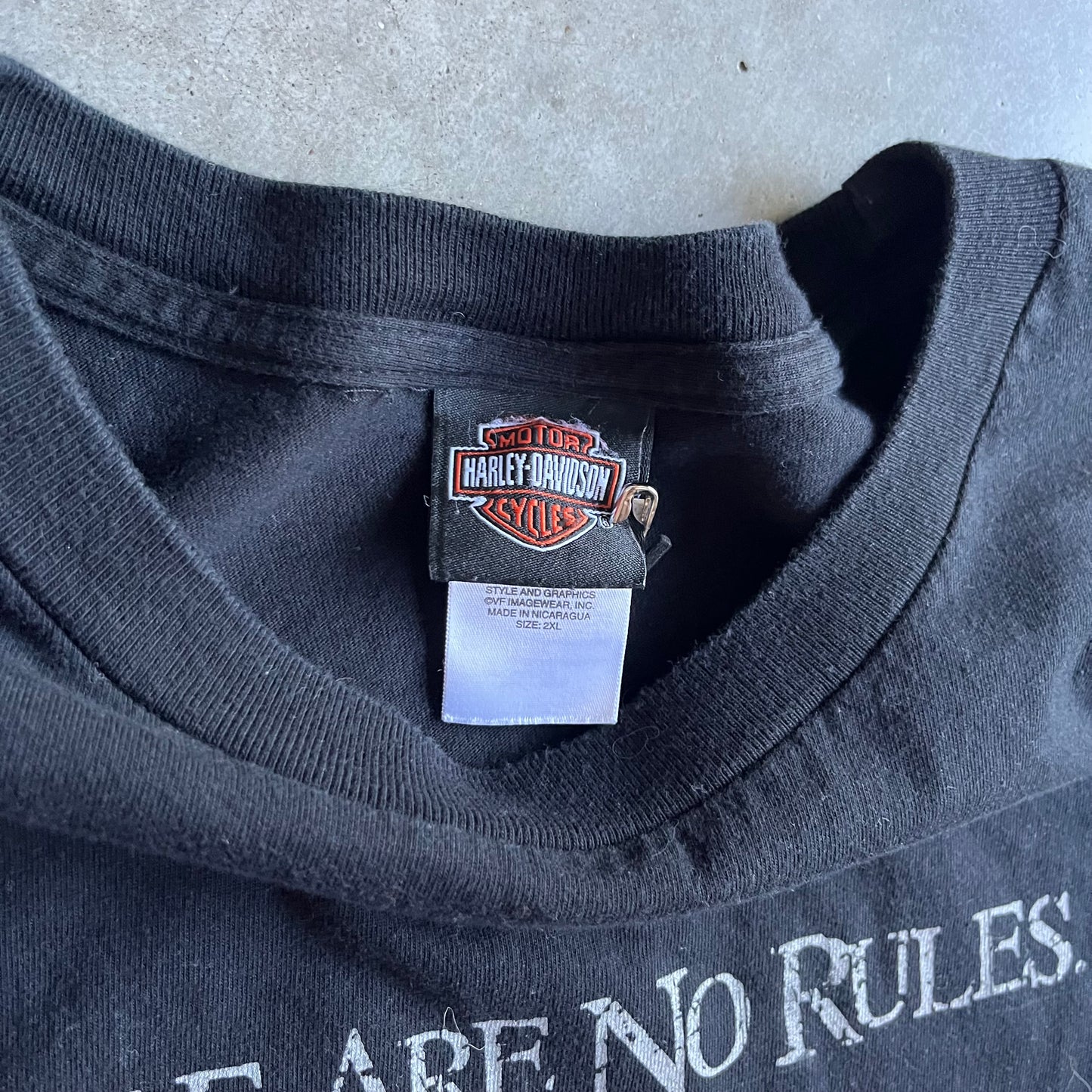 Y2K Harley Davidson “There Are No Rules” Slogan Tee