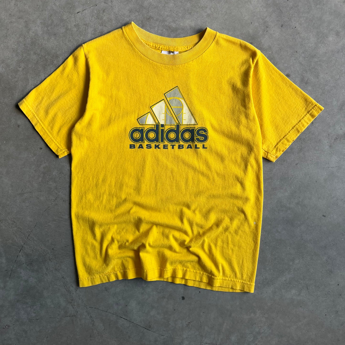 Y2K Adidas Yellow Basketball T Shirt