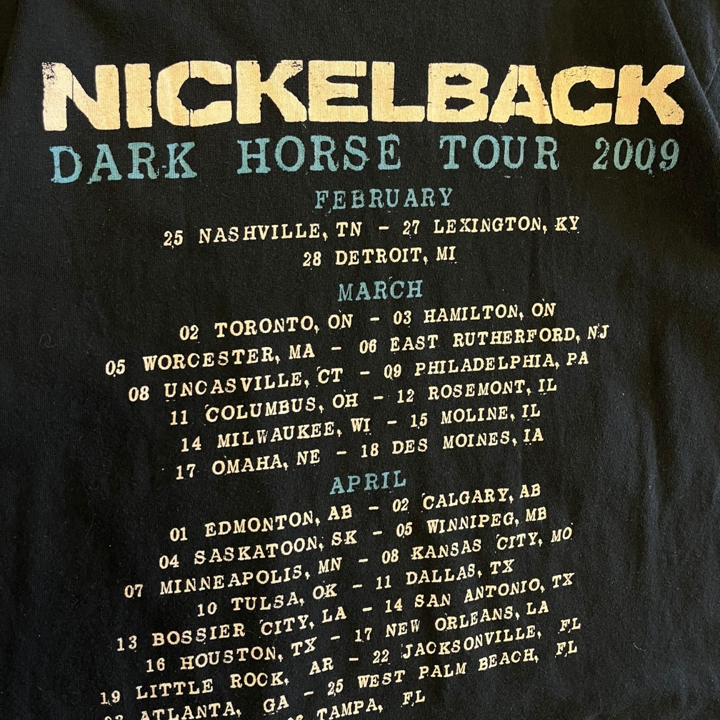 Vintage Nickelback Dark Horse ‘09 Tour Tee