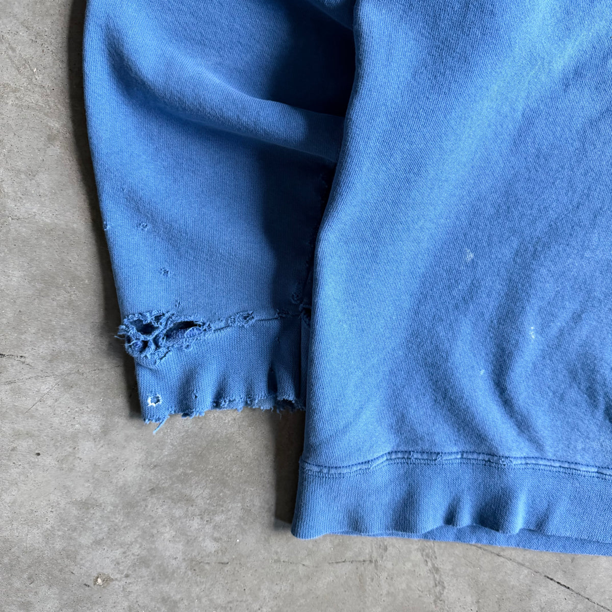 Vintage 90s Nike Baby Blue Distressed Thrashed Mini Swoosh Crewneck