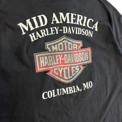 Y2K Harley Davidson Tribal Flame Women Tee