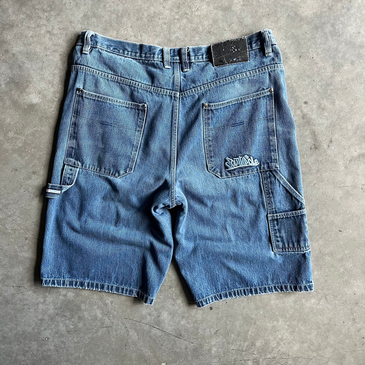 Y2K Southpole Blue Graffiti Baggy Carpenter Jorts