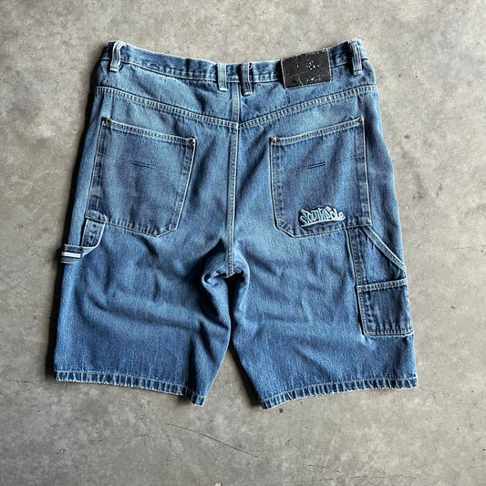 Y2K Southpole Blue Graffiti Baggy Carpenter Jorts