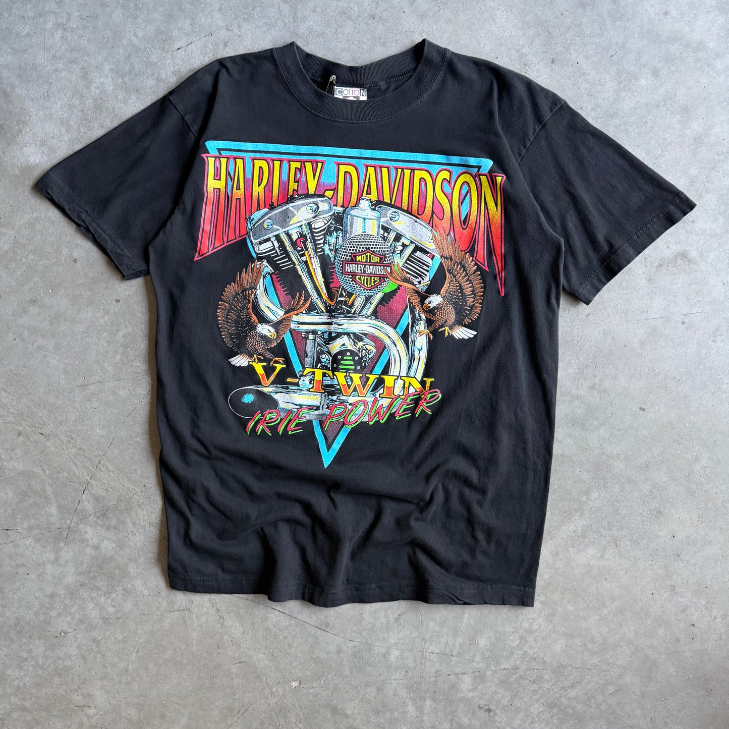 Vintage Jamaica Harley Davidson V-Twin Engine ‘Irie Power’ Tee