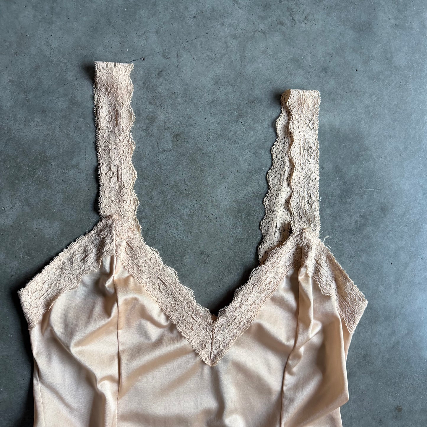Vintage Boho Lace Tank Beige