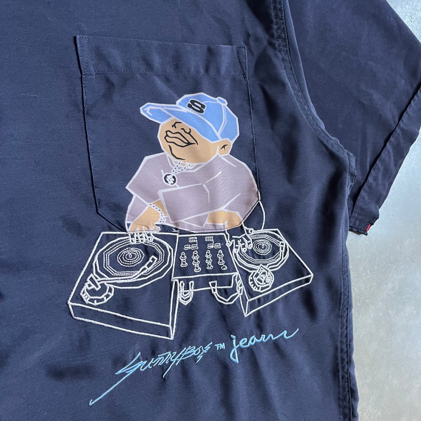 Y2K Sunny Boy Dj & Turntable Embroidered Shirt