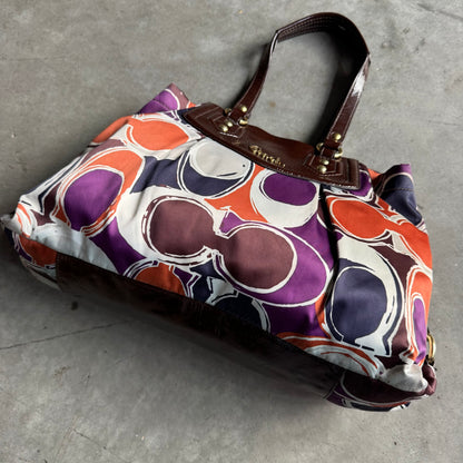 Coach Ashley Scarf Print Satchel Bag Purse Handbag