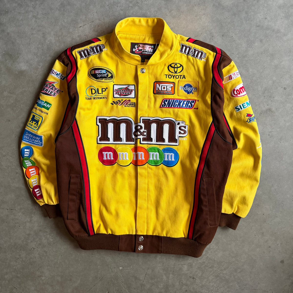 NASCAR JH Designs Yellow M&M Kyle Busch Racing Jacket