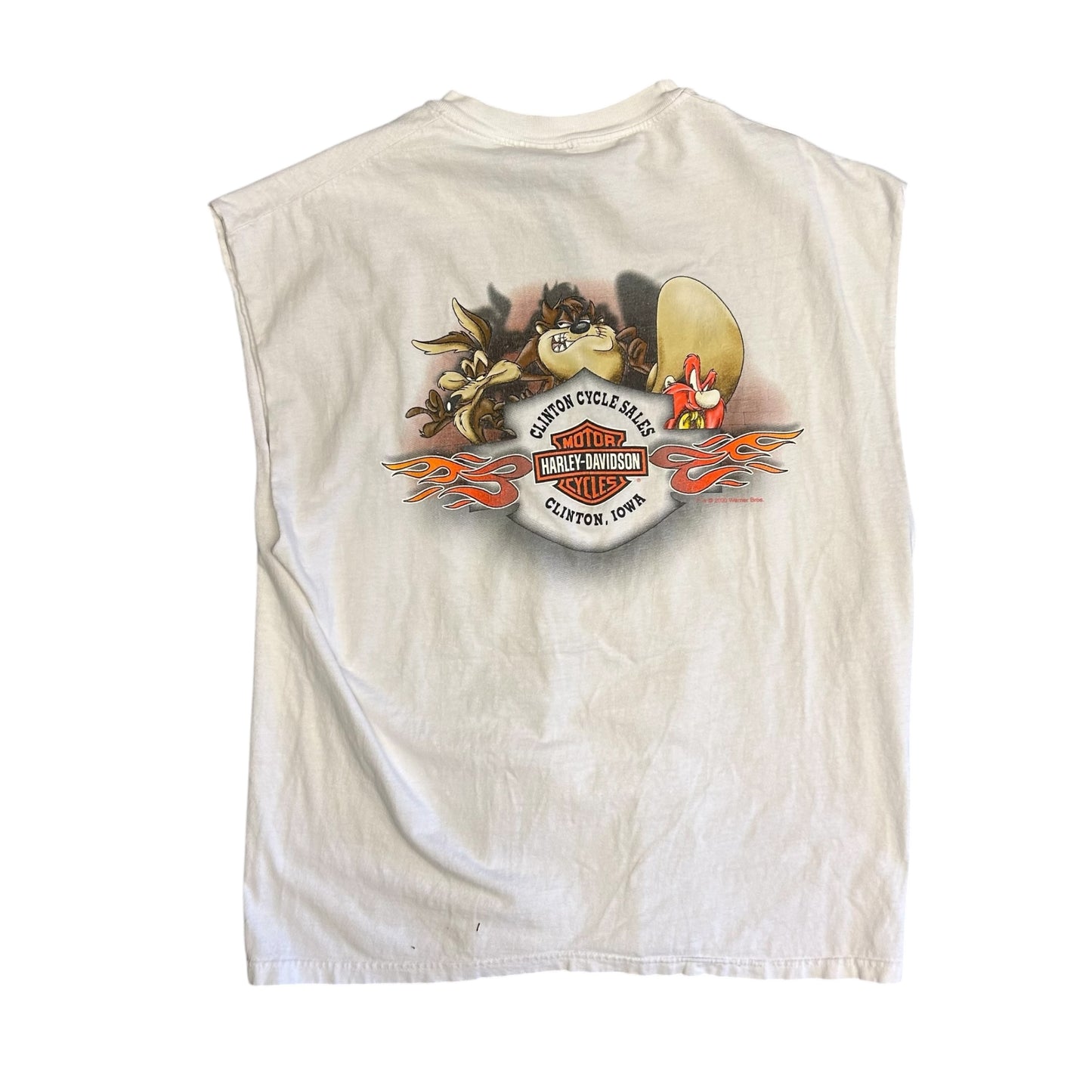 Y2K Willie Coyote Harley Davidson Cut Off Tee