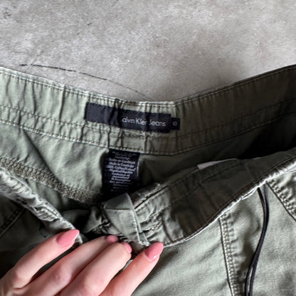 Women’s Y2K Calvin Klein Green Cargo Shorts
