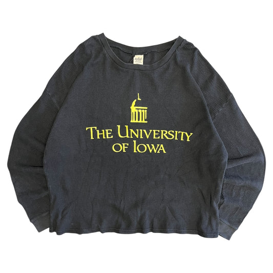 Y2K University Of Iowa Black Thermal Shirt