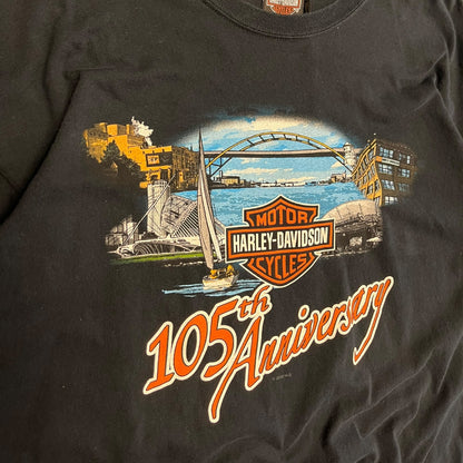 Y2K Harley Davidson 105 Anniversary Bridge Tee