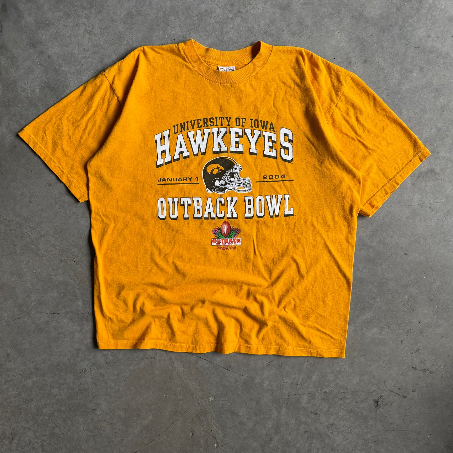 2004 Iowa Hawkeyes Outback Bowl Yellow Tee