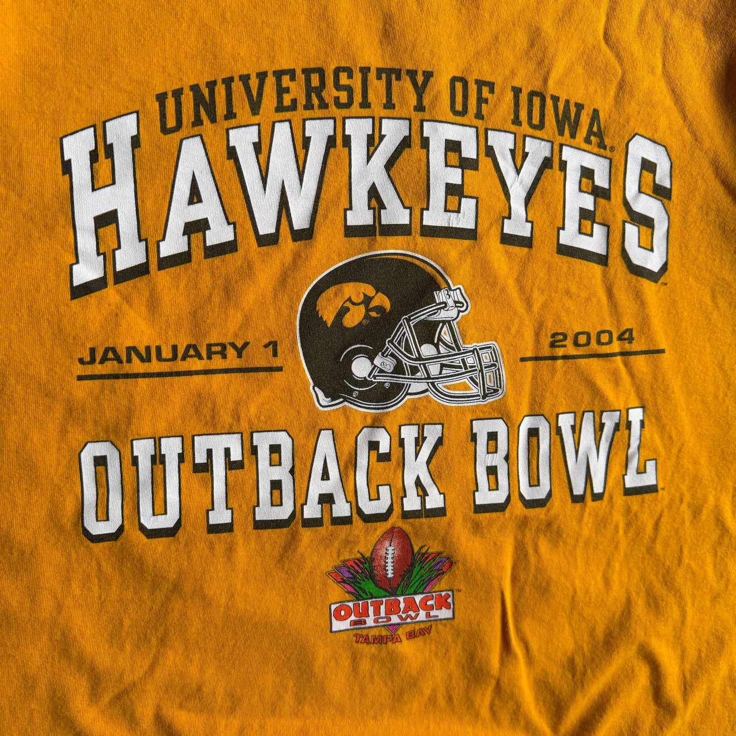 2004 Iowa Hawkeyes Outback Bowl Yellow Tee