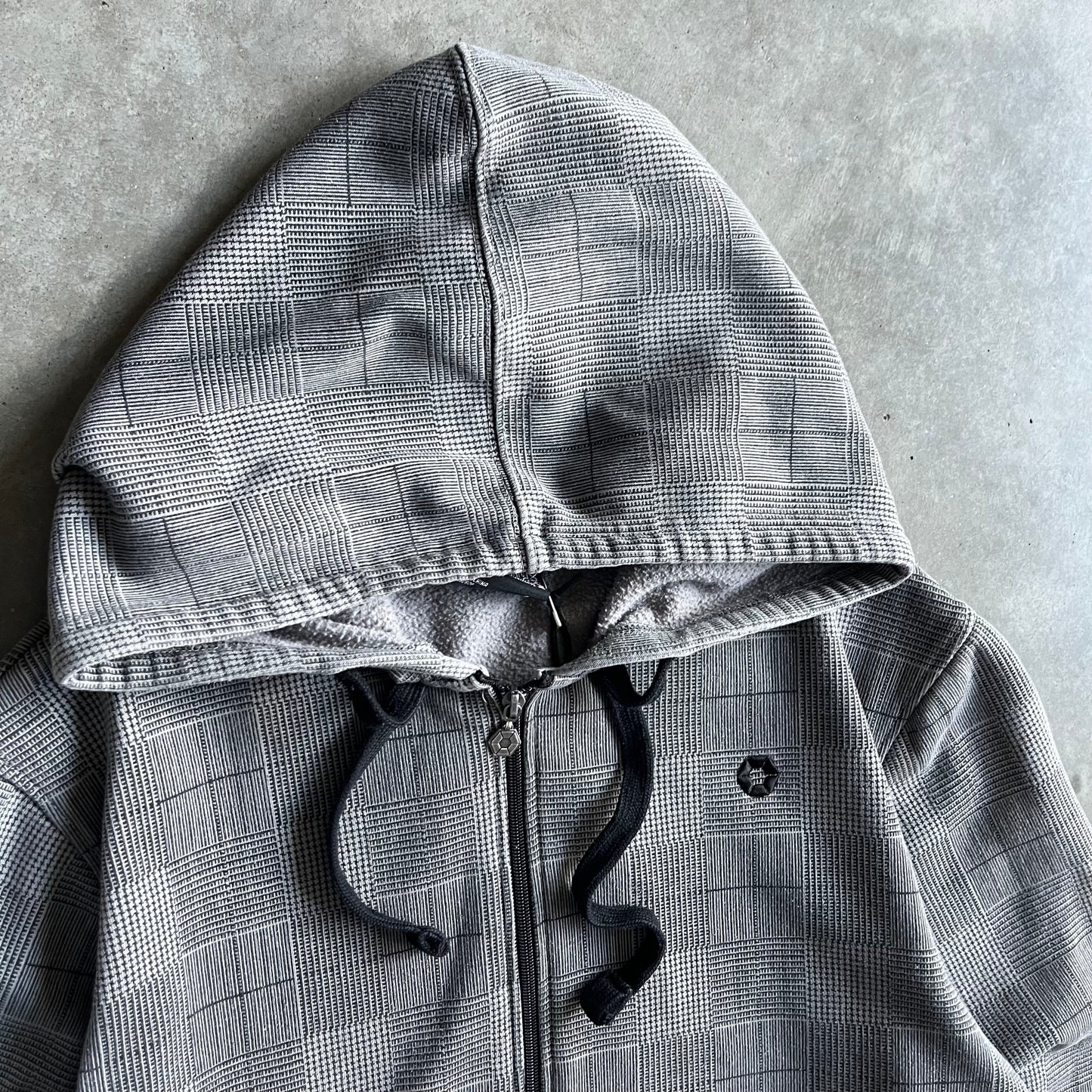Y2K Southpole Grayscale Plaid Zip-Up