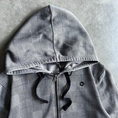Y2K Southpole Grayscale Plaid Zip-Up