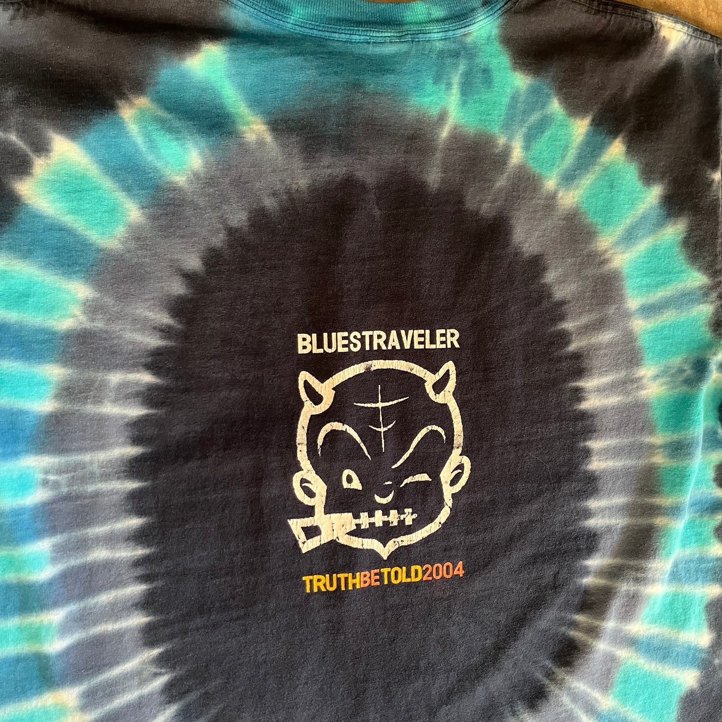 Y2K Blues Traveler Tie-Dye Smokin Cat Tee