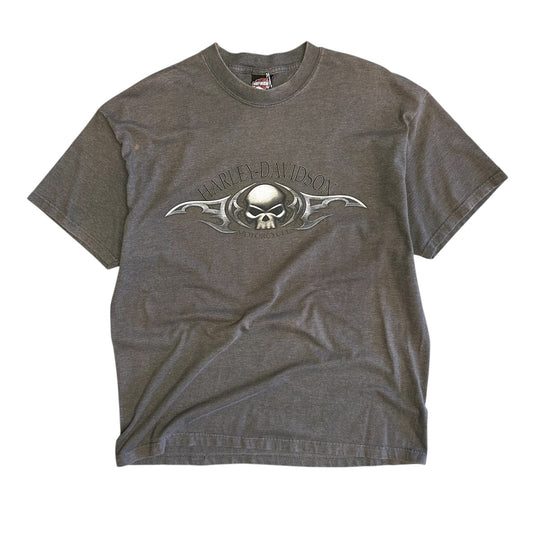 Y2K Harley Davidson Tribal Skull Tee