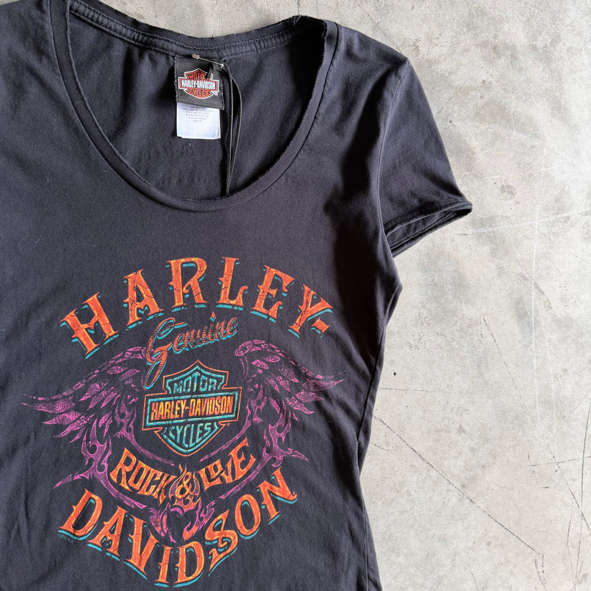 Women’s Harley Davidson Black Wing Graphic Fitted Tee