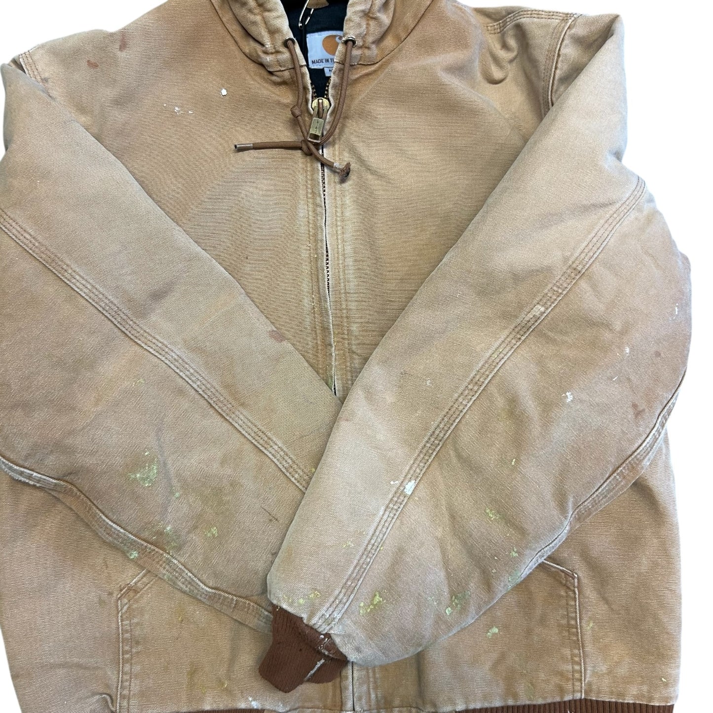Carhartt ‘J140 BRN’ Brown Painted Distressed Active Jacket