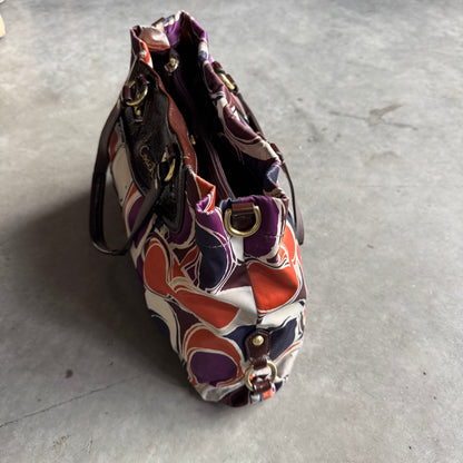 Coach Ashley Scarf Print Satchel Bag Purse Handbag