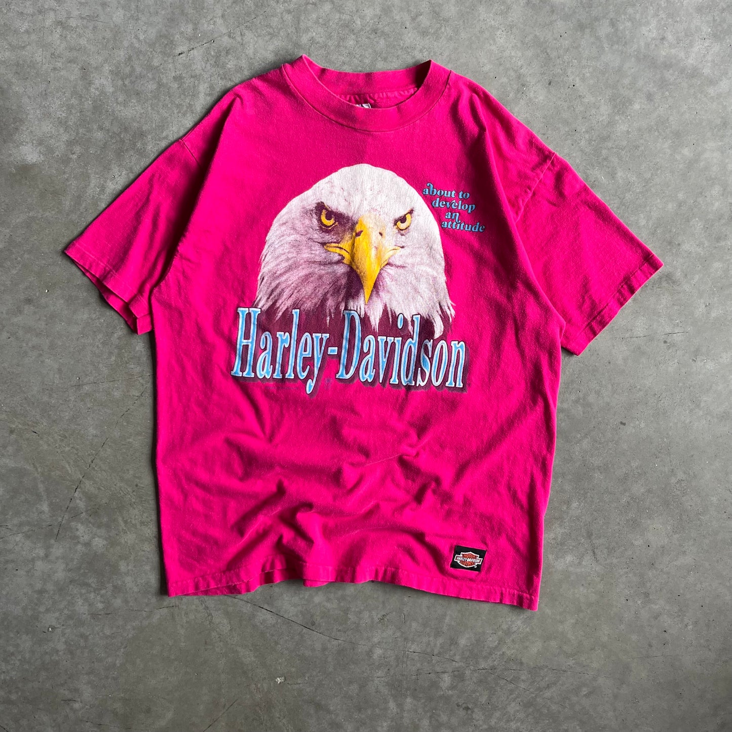Vintage Sioux City Harley Davidson Pink Eagle Tee