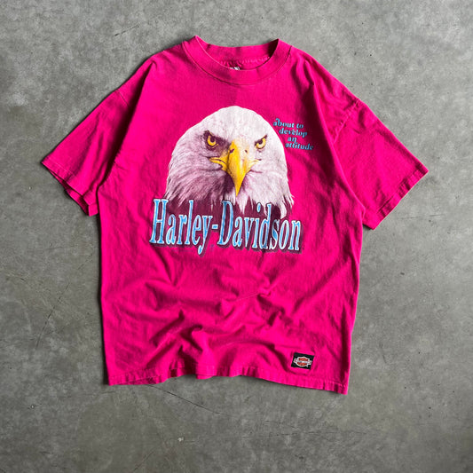 Vintage Sioux City Harley Davidson Pink Eagle Tee