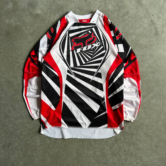 Y2K Fox Black Red White Blitz Moto Jersey