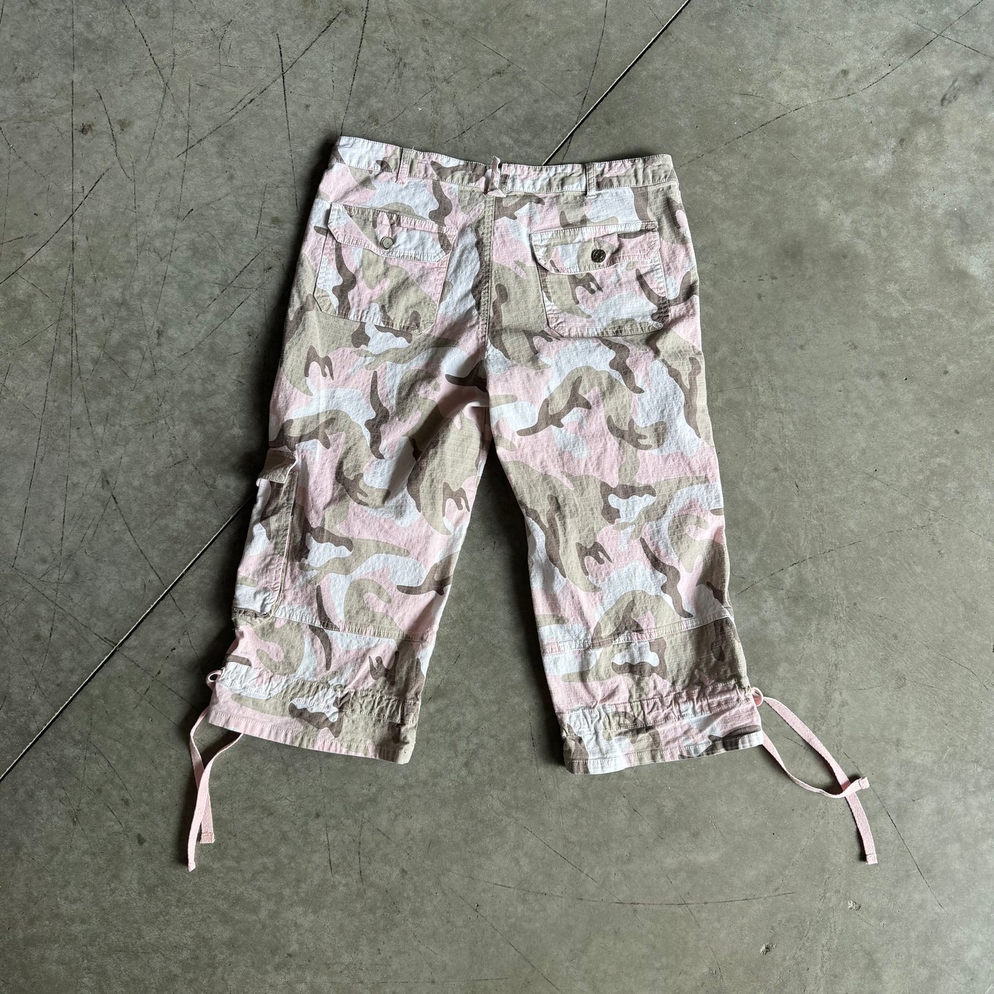 Women’s Y2K Zoey Beth Pink Cargo Utility Capris