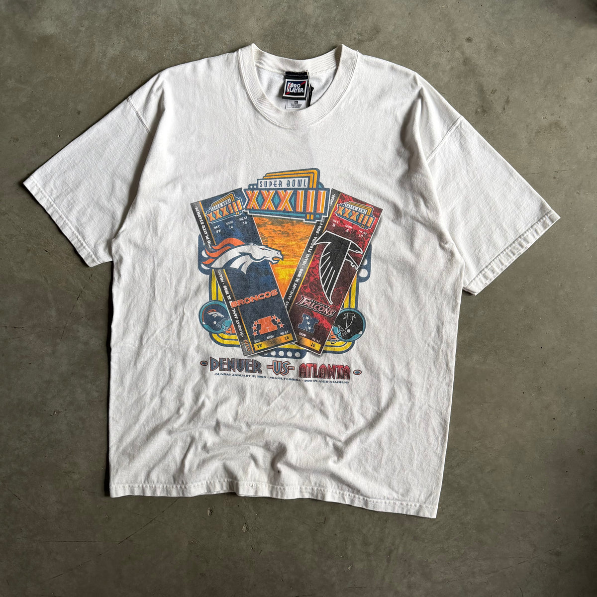 Vintage Denver & Atlanta Super Bowl 33 Tee
