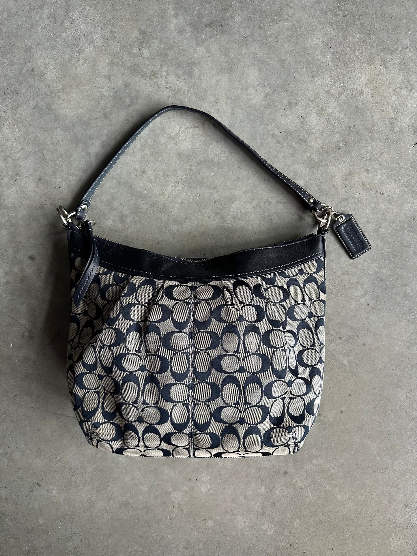 Coach Y2K Navy Blue Signature Ashley Hobo