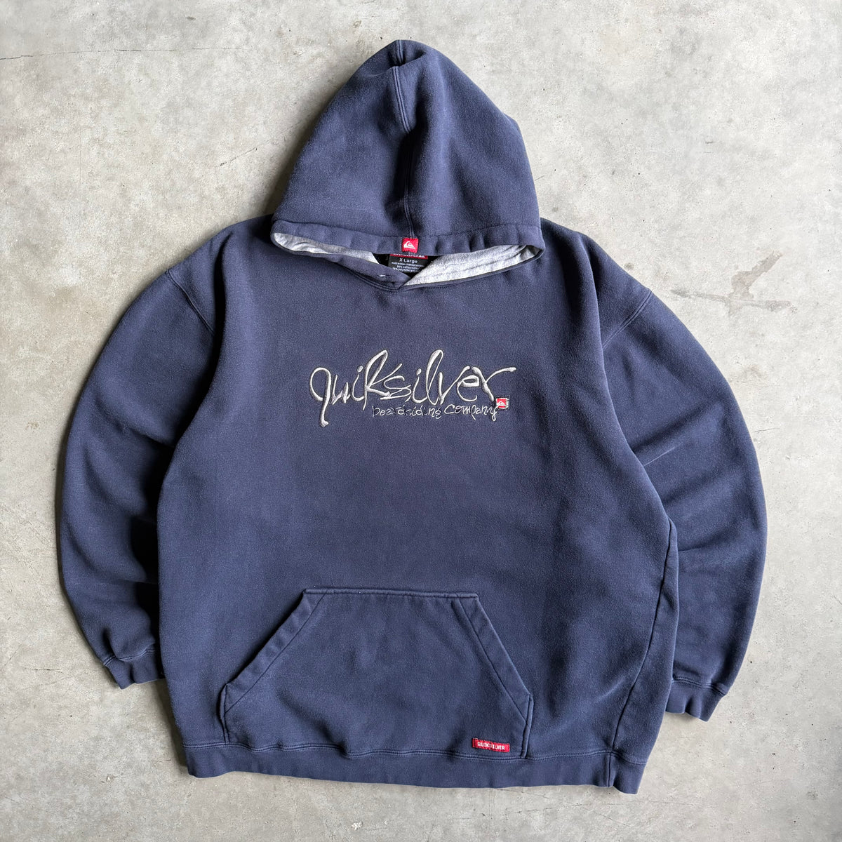 Y2K Quiksilver Boarding Company Embroidered Navy Hoodie