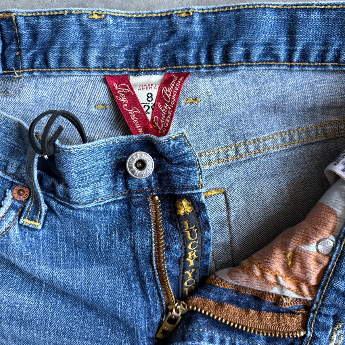 Vintage Lucky Brand Paint Splatter Bootcut Blue Jeans