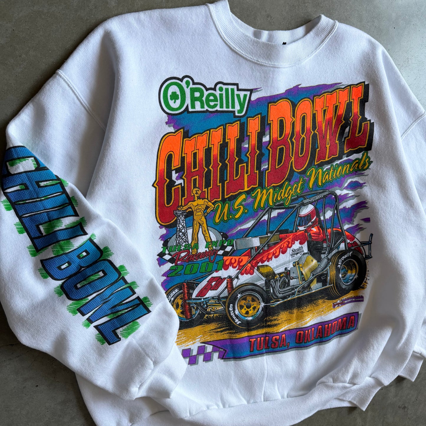 Y2K 2001 O’Reilly Chili Bowl Dirt Racing Sweatshirt