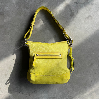 Coach Y2K Lime Green Slim Duffle Shoulder Bag