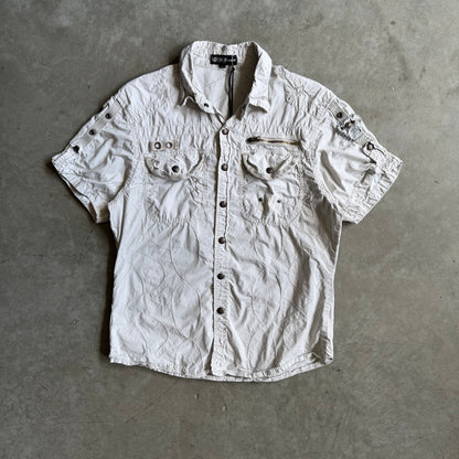 Y2K Recess Spiral Stitch Utility Button Up