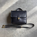 90s Coach Vintage Black Leather Willis Turnlock Bag