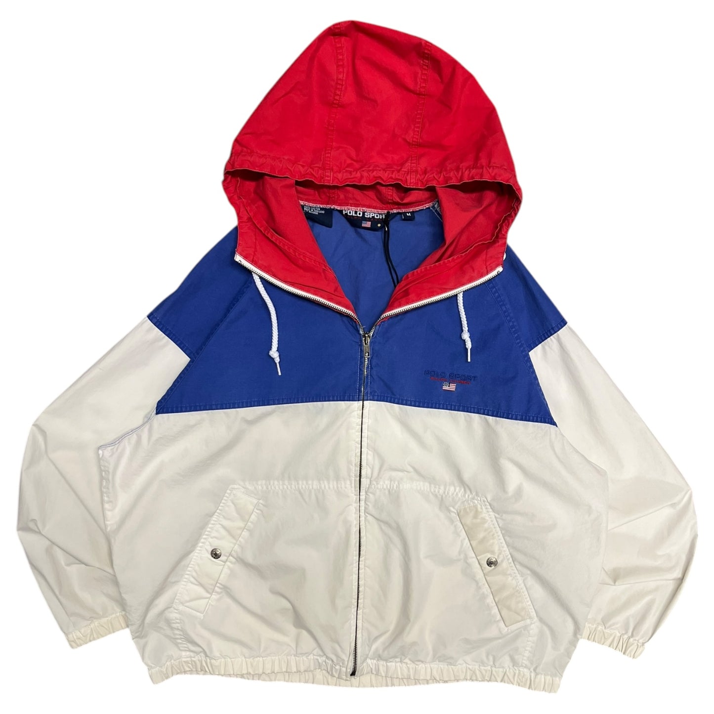 Vintage Polo Sport Red/White/Blue Lightweight Windbreaker