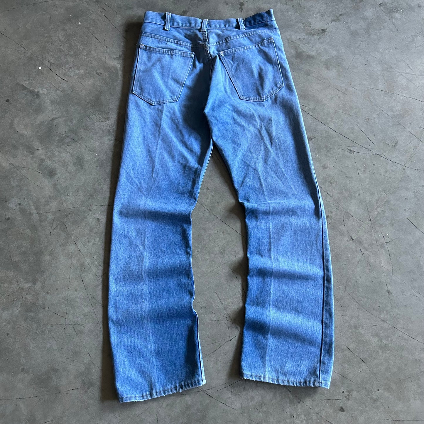 Vintage Plain Pockets Slight Flare  Blue Jeans