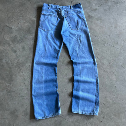 Vintage Plain Pockets Slight Flare  Blue Jeans