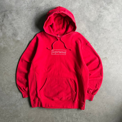 Supreme x Kaws Chalk Outline Box Logo Hoodie Red