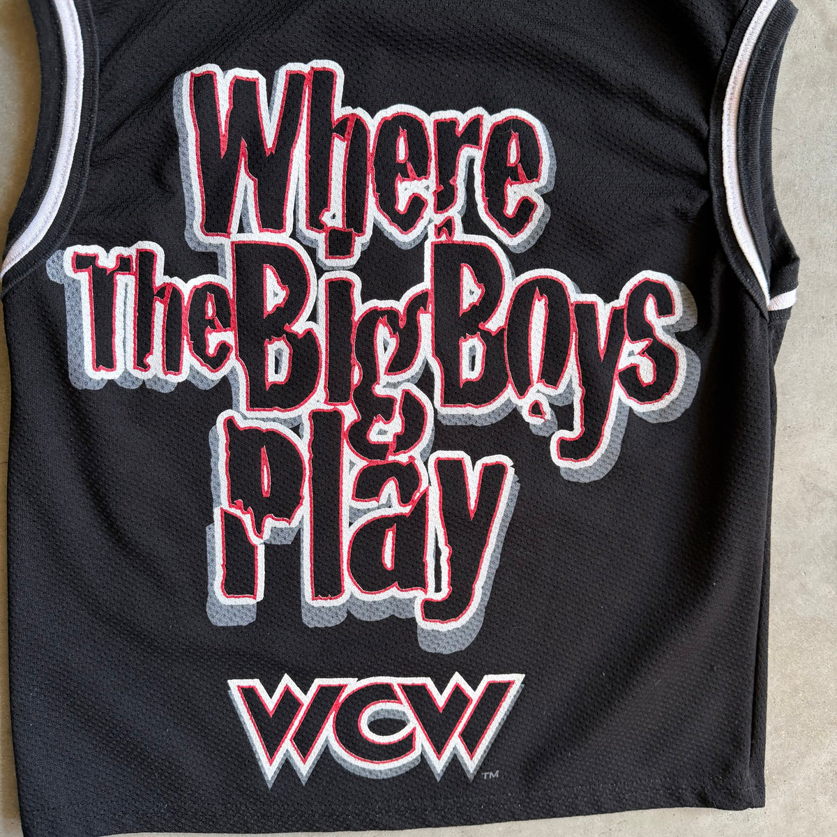 Vintage WCW “Where The Big Boys Play!” Mesh Sleeveless Tee
