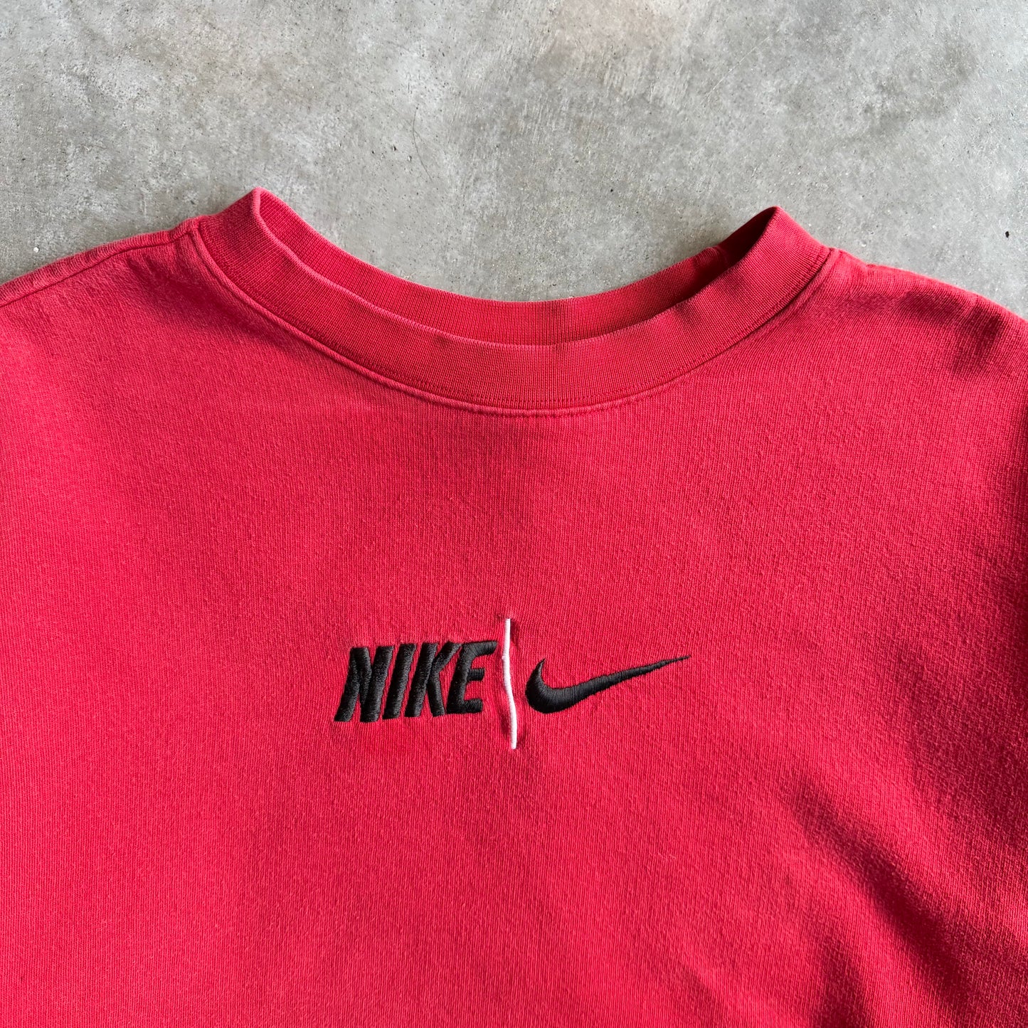 Y2K Nike Split Embroidered Red Sweatshirt