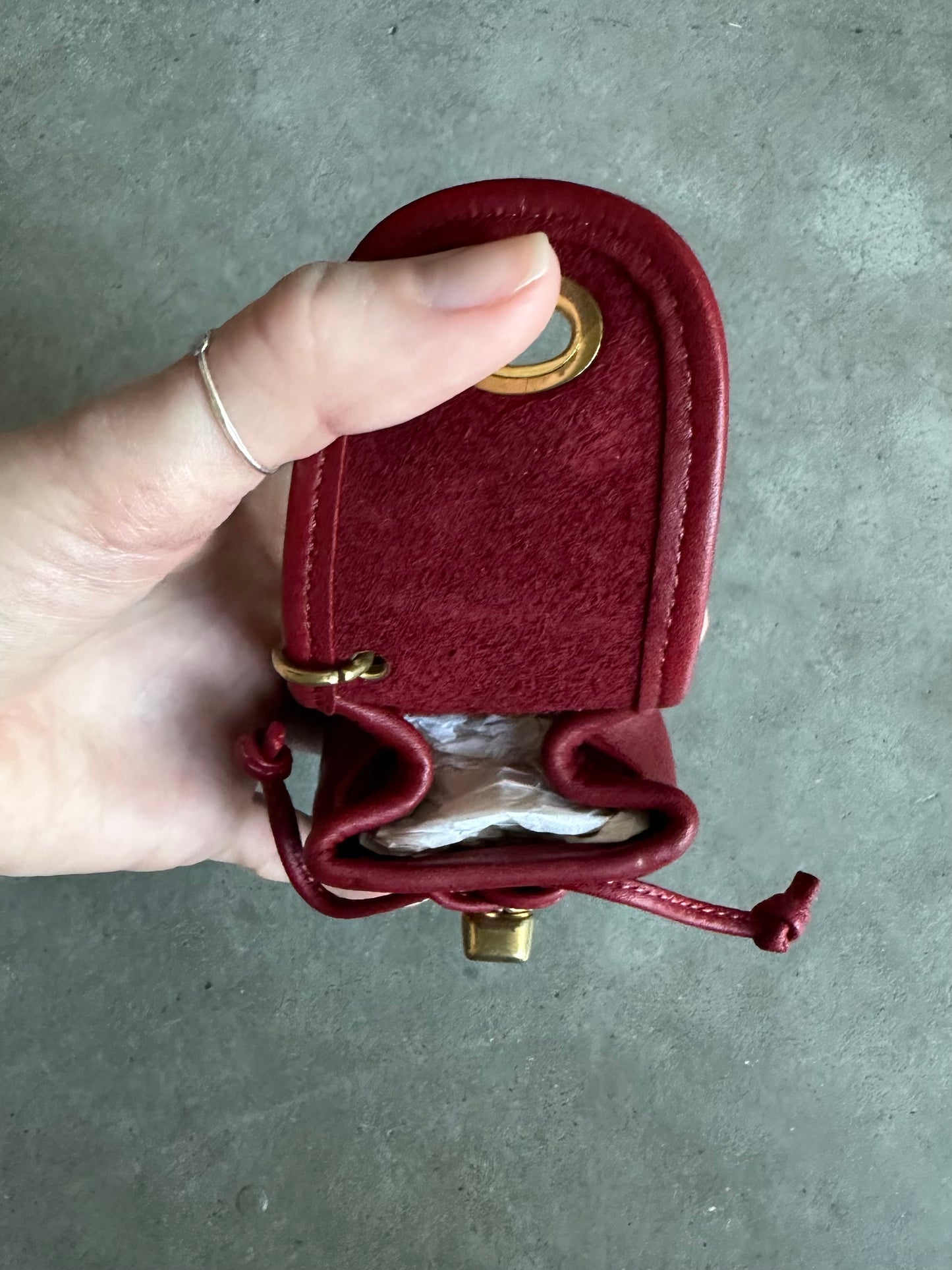 Authentic Coach Mini Day Pack Red Leather Key Chain Bag Charm