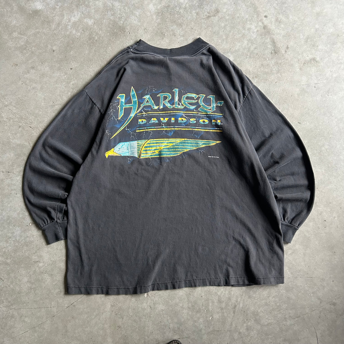 Vintage 90s Harley Davidson Graphic Pocket Tee Longsleeve T Shirt