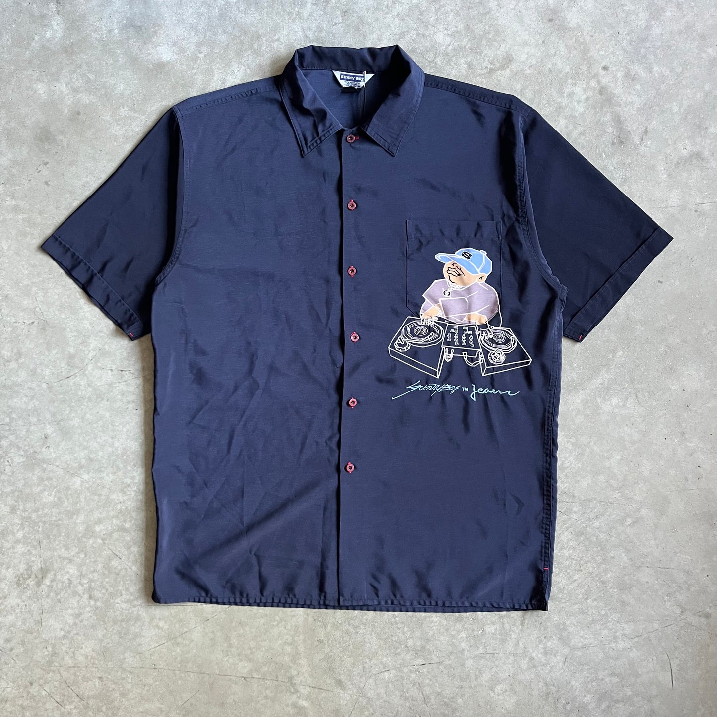 Y2K Sunny Boy Dj & Turntable Embroidered Shirt