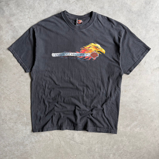 Vintage 90s Harley Davidson Flame Eagles Spell Out Arizona T Shirt
