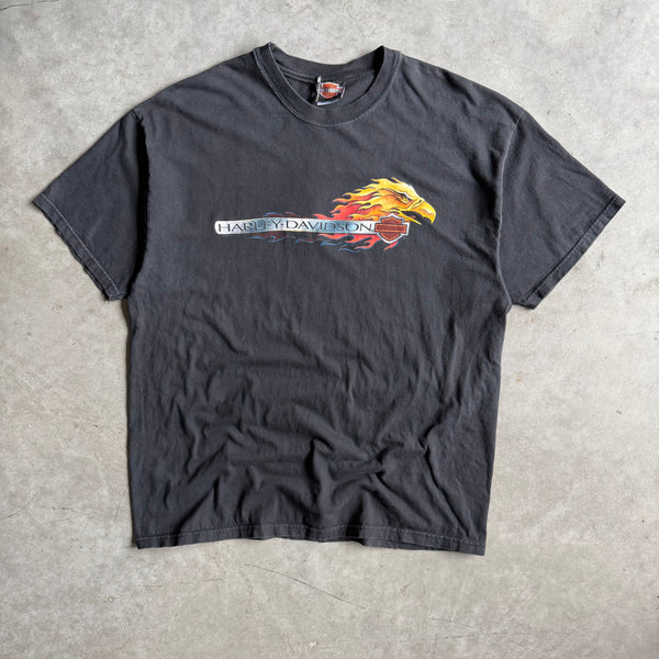 Vintage 90s Harley Davidson Flame Eagles Spell Out Arizona T Shirt