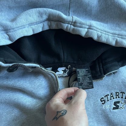 Vintage Starter Boxy Fit Striped Sleeve Zip-Up